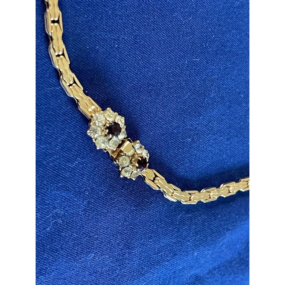 Vintage Gold Tone Link Chocker Necklace 15.5